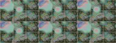 Arkaplan dokusu, duvar kağıdı, çiçek temalı gri renkler. Soyut etnik raster kusursuz desen. Kabile sanatı boho baskısı, klasik çiçek arkaplanı.