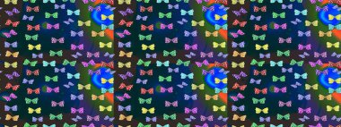 Giysi tasarımı için dekorasyon. Robot resim. Sevimli kelebek mavi raster deseni.