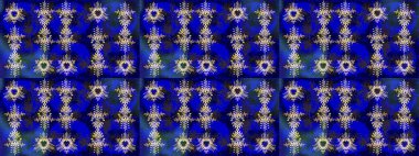 Raster illüstrasyonu. Kış kar tanesi, raster arka plan. Yüzey için tekrarlanan doku, ambalaj kağıdı, mavi, gri ve kahverengi renkler. Renkli arka planda izole edilmiş güzel kar taneleri.