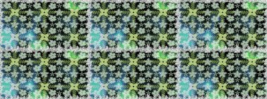 Raster illüstrasyonunda kusursuz çiçek deseni. Süslü kumaş deseni. Düz Çiçek Elementleri Tasarımı. Renkli Bahar Teması Kusursuz Arkaplan.