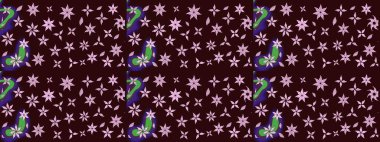 Küçük çiçekte güzel bir desen. Motley illüstrasyonu. Küçük renkli çiçekler. Moda baskıları için zarif bir şablon. Çiçekli bahar çiçekleri.