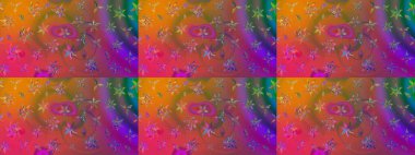 Mor renkli çiçekler. Kumaş desenli papatya çiçekleri ayrıntıları.