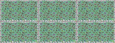 Raster. Yeşil renkli sanat kelebekleri. Kağıt, kumaş, ambalaj kağıdı ve duvar kâğıdı tasarımı için hoş bir arkaplan. Çocuklar kelebeksiz desen.