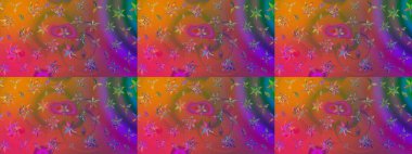 Mor renkli çiçekler. Kumaş desenli papatya çiçekleri ayrıntıları.