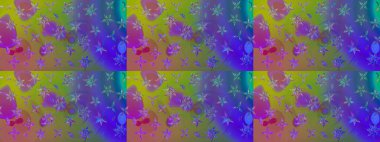 Raster illüstrasyonundaki çiçek desenli çizim. Mor renkte çiçekler.