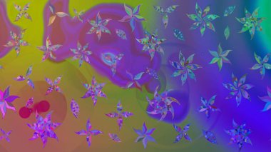 Çiçek arkaplanlı soyut zarafet eskiz deseni. Raster Güzel kumaş deseni.