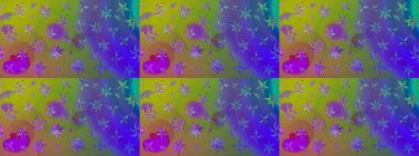 Mor renkli Asya tekstili. Raster illüstrasyonu. Çiçek desenini çiz.