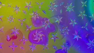 Vadinin çiçekleri mor renklerde. Çiçeksel çizim kalıbının çizimi.