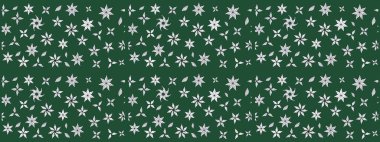 Çok yeşil zarif küçük çiçekler ve yeşil renkli komik böcekler, raster desen, illüstrasyon.