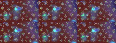 Çiçekli çiçek deseni, suluboya. Raster deseni. Küçük çiçekte güzel bir çiçek deseni..