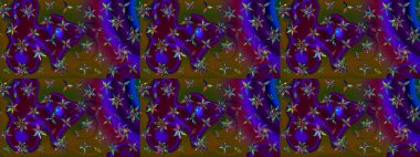 Nakış desenli çiçek deseni. Parmak izi, kumaş, duvar kâğıdı, tekstil için raster dokusu. Renkli grunge soyut arkaplanı colokahverengi çiçeklerle zenginleştirir.