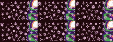 Kahverengi renklerde. Raster illüstrasyonu. Çiçekli güzel suluboya desen.