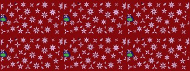 Vadinin çiçekleri kırmızı renklerde. Çiçeksel çizim kalıbının çizimi.