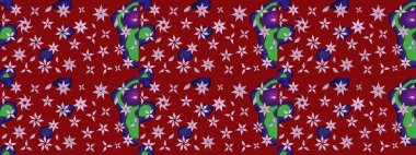 Güzel kumaş deseni. Bahar çiçekleriyle güzel bir çiçek deseni çizmişsin. Raster illüstrasyonu.