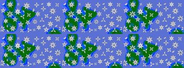 Küçük çiçekteki sevimli çiçek deseni. Mavi renkte çiçekler.