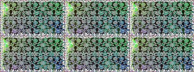 Raster Çiçek İllüstrasyonu güzel tekstil. Gri renkli etnik çiçeklerle kusursuz bir desen..