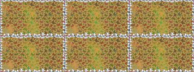 Sarı arka planda kelebek deseni var. Kumaş, Tekstil, Baskı ve Davetiye için arka plan. Raster illüstrasyonu.