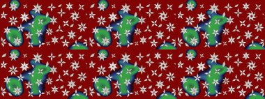 Düz Çiçek Elementleri Tasarımı. Kırmızı renkte çiçekler. Renkli Yaz Temalı eskiz kalıbı. Raster illüstrasyonunda çiçek deseni çizimi.