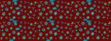 Chichi 'nin kumaş kalıbını çiz. Düz Çiçek Elementleri Tasarımı. Raster illüstrasyonu. Çiçek deseni. Renkli Bahar Teması çizim şablonu.