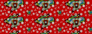 Raster deseni. Süslü kumaş deseni. Çiçekli çiçek deseni, suluboya..