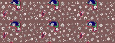 Kahverengi renkli çiçekler. Renkli Bahar temalı eskiz kalıbı. Düz Çiçek Elementleri Tasarım Raster illüstrasyonu. Çiçekli çiçek deseni, suluboya..