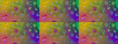 Eskiz geçmişi. Kumaş, tekstil, duvar kağıdı baskısı için. Tomurcukları papatya çiçekleri olan sevimli bir çiçek deseni. Eski usul. Miles Fleur, süslü püslü bir süs. Raster illüstrasyonu.