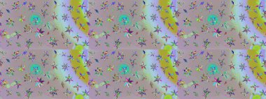 Çiçeksel elementlerle süslenmiş zarif raster dokusu. Parlak çiçekli nötr renkler üzerine soyut çizim deseni. Küçük çiçekte şirin bir çiçek deseni var..