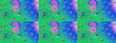 Sabıka fotoğraflarında, bebek kıyafetlerinde, duvar kâğıtlarında, paket kutularında falan kullanılabilir. Raster. Zarif, parlak ve eskiz yeşil çiçek deseni tasarımı.