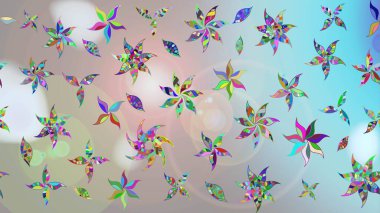 Sevimli küçük çiçek desenle. Raster resim. Çiçek desenli çiçek ve yaprakları ile.