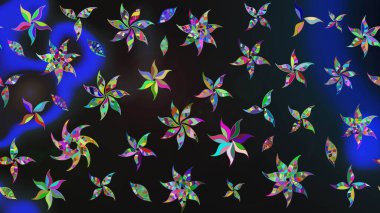 Gri çiçekli eskiz deseni, suluboya çiçek deseni, sevimli çiçek, duvar kağıdı, kart ya da kumaş için fayanslı. Raster - stok.