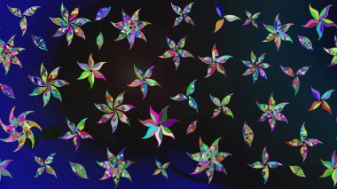 Küçük çiçekteki sevimli çiçek deseni. Raster illüstrasyonu. Çizim.