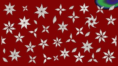 Çiçekli karalama şeklinde Raster çiçek deseni. Kibarca, kırmızı renkte yaz çiçekleri. Raster illüstrasyonu.