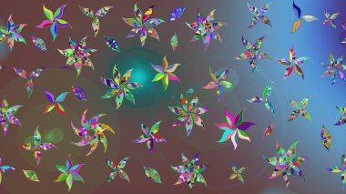 Kahverengi renklerde. Çiçekli güzel suluboya desen. Raster illüstrasyonu.