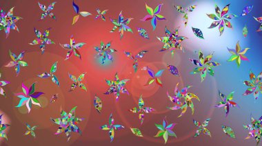 Miles Fleur, süslü püslü bir süs. Eski usul. Tomurcukları papatya çiçekleri olan sevimli bir çiçek deseni. Eskiz geçmişi. Raster illüstrasyonu. Kumaş, tekstil ve duvar kağıdı baskısı için..