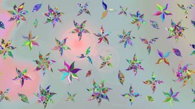 Kumaş, tekstil, duvar kağıdı baskısı için. Miles Fleur, süslü püslü bir süs. Eskiz geçmişi. Raster illüstrasyonu. Tomurcukları papatya çiçekleri olan sevimli bir çiçek deseni. Antika retro tarzı.