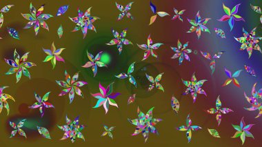 Robot resim. Küçük çiçekteki sevimli çiçek deseni. Raster illüstrasyonu.