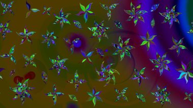 Kahverengi renklerde. Küçük çiçekteki sevimli çiçek deseni. Raster deseni. Soyut çiçek çizim kalıbı arka planı. Raster illüstrasyonu.