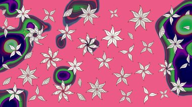 Raster deseni. Küçük çiçekte güzel bir desen var. - Pembe çiçekler. Doğa. Çiçek kolajı. Çiçek arkaplan. Çiçek bileşimi.