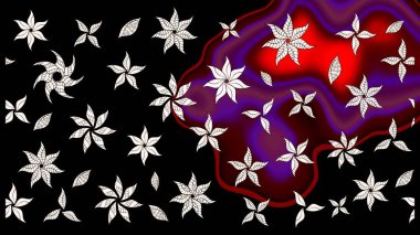 Siyah renkli çiçekler. El çizimi. Çiçekli eskiz deseni. Suluboya çizimi.