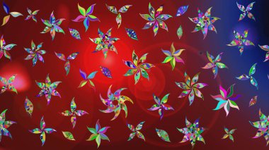 Raster suluboya çiçek deseni, narin çiçekler, kırmızı çiçekler, tebrik kartı şablonu. Raster Güzel kumaş deseni.