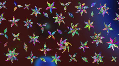 Çiçek buketleriyle klasik bir eskiz şekli. Raster illüstrasyonu. Kahverengi renklerde.