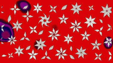 Küçük çiçekli basit bir çiçek çizimi. Kırmızı renkte sevimli çiçekler. Moda baskısı, albüm, ambalaj kağıdı ve duvar kağıdı için zarif dekoratif süslemeler. Raster illüstrasyonu.