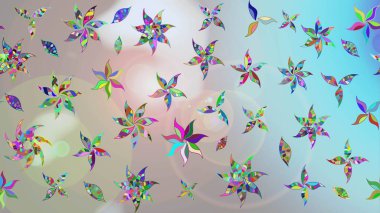 Sevimli çiçek raster deseni. Gri renkli çiçekler. Renkli Bahar Teması eskiz kalıbı. Düz Çiçek Elementleri Tasarımı.