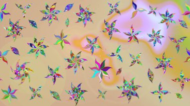 Zentangle soyut çiçekleri. Karalama çiçeği. Raster illüstrasyonu. Güzel kumaş deseni. Renkli Bahar Teması eskiz kalıbı. Düz Çiçek Elementleri Tasarımı.