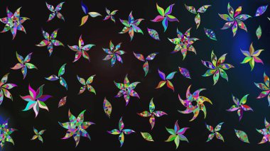 Çiçek ve yapraklı çiçek deseni. Küçük çiçekli şirin bir desen. Raster illüstrasyonu.