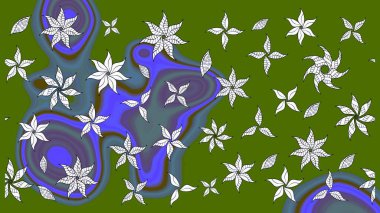 Renkli Bahar Teması eskiz kalıbı. Düz Çiçek Elementleri Tasarımı. Raster..