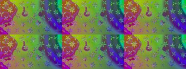 Elle boyanmış suluboya resim çizimleri, çiçekler ve bitkiler. Yeşil renkte çiçekler.