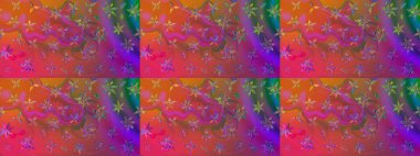 Raster illüstrasyonu. Pembe kıvırcık çiçekler pembe renklerde şekillenir. Klasik çiçek tasarım elementleri.