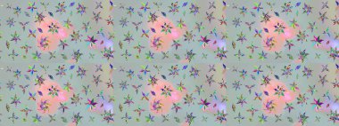 Moda baskıları için zarif bir şablon. Halk tarzı. Parlak renkli çiçekleri ve gri renkli yaprakları olan harika bir çiçek deseni. Modern çiçek arkaplanı.