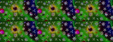 Raster illüstrasyonundaki çiçek desenli çizim. Düz Çiçek Elementleri Tasarımı. Yeşil renkli çiçekler. Renkli Bahar Teması çizim şablonu.